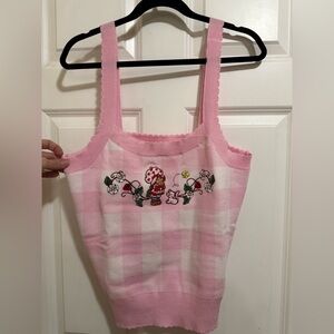 🍓 Strawberry Shortcake Gingham Knit Tank – NWT, Size XL